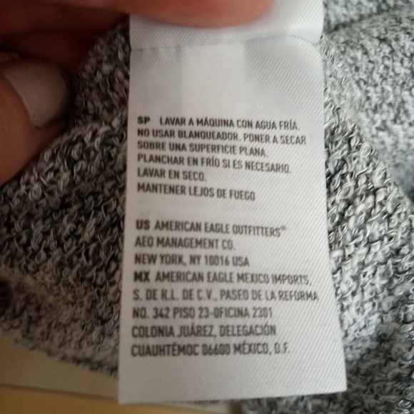 American Eagle Heather Gray Tweed Sweater Petite - Picture 9 of 13